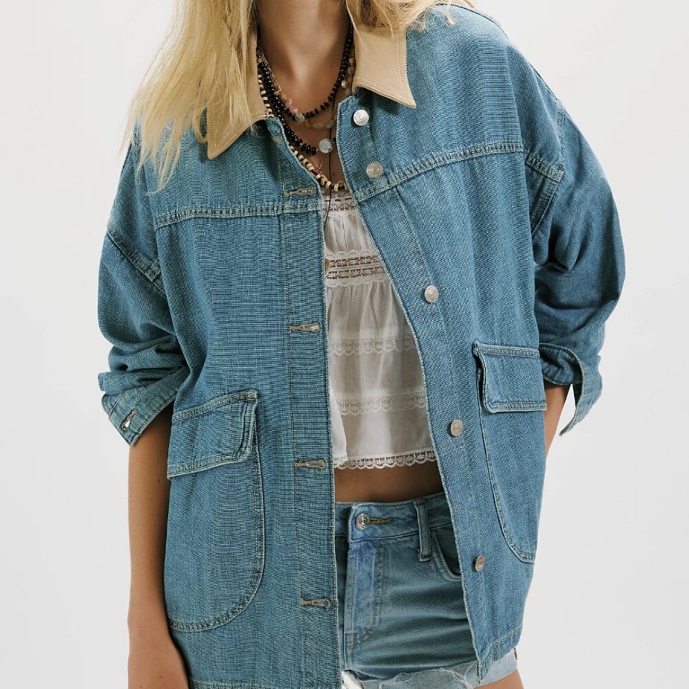 NWT Free People We The Free Lemon Denim Jacket